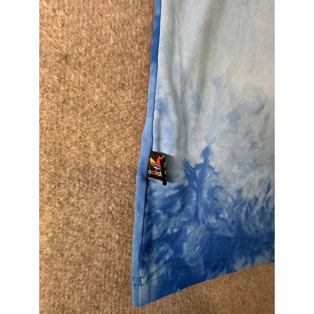 Adidas Pharrell Williams Hu Tie Dye T-Shirt Mens Large Blue 3-Stripe CW9102 2018